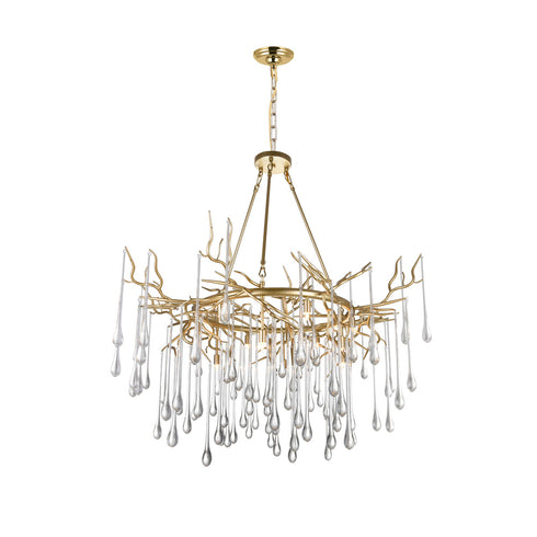 CWI Lighting Anita 12 Light Chandelier With Gold Leaf Finish Model: 1094P43-12-620