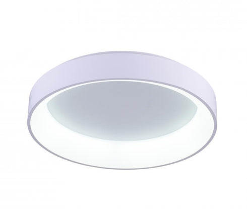 CWI Lighting Arenal LED Drum Shade Flush Mount With White Finish Model: 7103C24-1-104