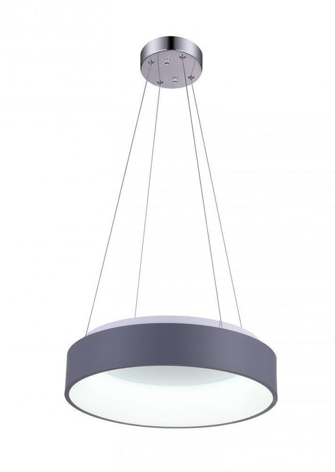 CWI Lighting Arenal LED Drum Shade Pendant With Gray & White Model: 7103P18-1-167