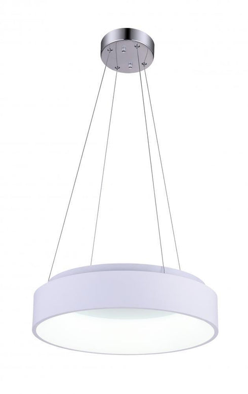 CWI Lighting Arenal LED Drum Shade Pendant With White Finish Model: 7103P18-1-104