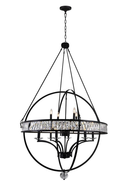 CWI Lighting Arkansas 12 Light Chandelier With Black Finish Model: 9957P42-12-101