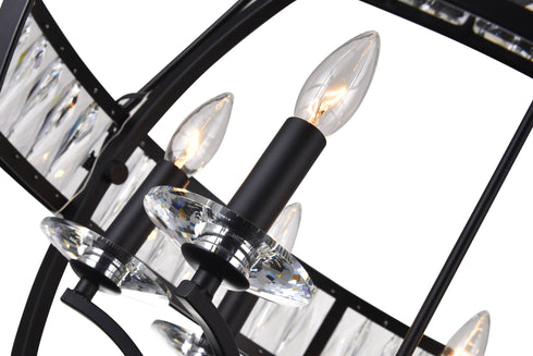 CWI Lighting Arkansas 6 Light Chandelier With Black Finish Model: 9957P30-6-101
