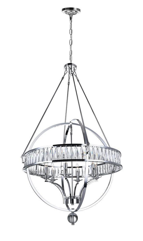 CWI Lighting Arkansas 6 Light Chandelier With Chrome Finish Model: 9957P30-6-601