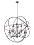 CWI Lighting Arza 12 Light Up Chandelier With Brown Finish Model: 5464P40DB-12