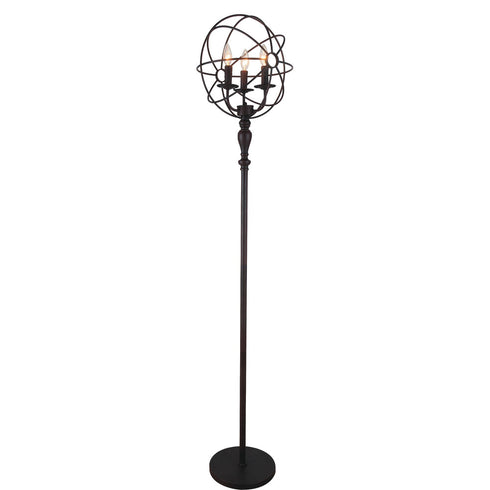 CWI Lighting Arza 3 Light Floor Lamp With Brown Finish Model: 5464F14DB-3