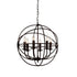 CWI Lighting Arza 6 Light Up Chandelier With Brown Finish Model: 5464P18DB