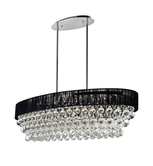 CWI Lighting Atlantic 10 Light Drum Shade Chandelier With Chrome Model: 5422P36C-O (BLACK)