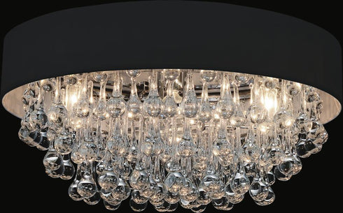 CWI Lighting Atlantic 6 Light Drum Shade Flush Mount With Chrome Model: 5422C18C-R (BLACK)