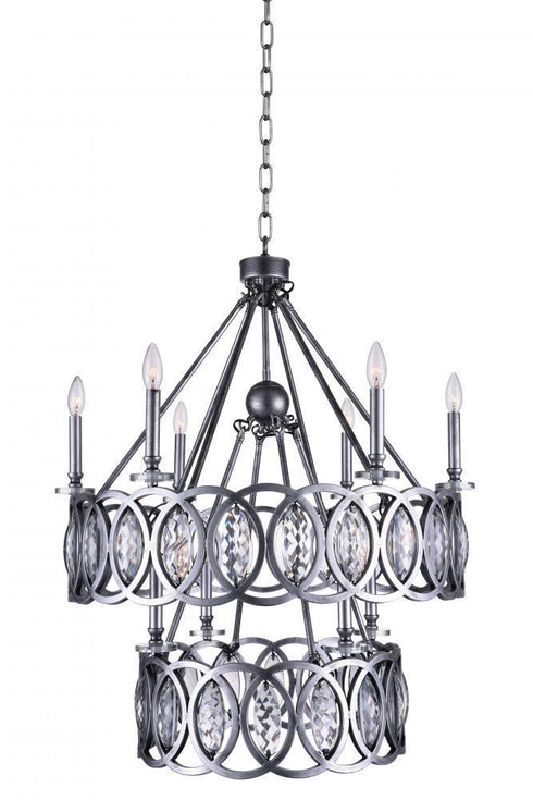 CWI Lighting Attis 10 Light Candle Chandelier With Gun Metal Model: 9894P29-10-224