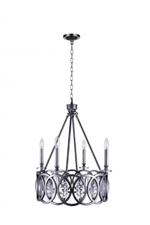 CWI Lighting Attis 4 Light Candle Chandelier With Gun Metal Model: 9894P20-4-224