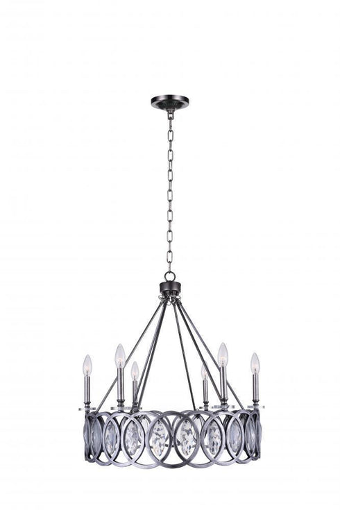 CWI Lighting Attis 6 Light Candle Chandelier With Gun Metal Model: 9894P29-6-224