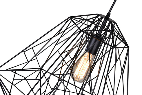 CWI Lighting Bagheera 1 Light Down Pendant With Black Finish Model: 9625P20-1-101