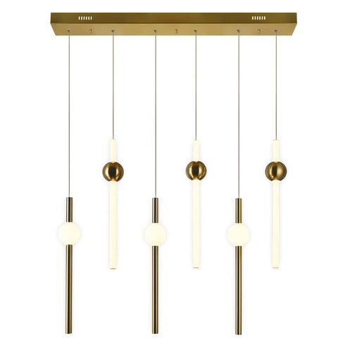 CWI Lighting Baton LED Islan Pool Table Chandelier With Model: 1208P32-6-625-RC