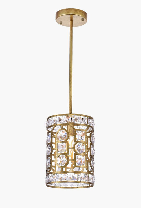 CWI Lighting Belinda 1 Light Pendant With Champagne Finish Model: 1026P7-1-193
