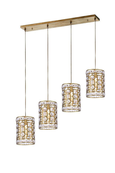 CWI Lighting Belinda 4 Light Chandelier With Champagne Finish Model: 1026P37-4-193