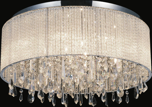 CWI Lighting Benson 14 Light Drum Shade Flush Mount With Chrome Model: 5562C24C CLEAR