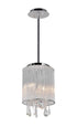CWI Lighting Benson 2 Light Drum Shade Mini Pendant With Chrome Model: 5562P8C CLEAR