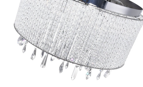 CWI Lighting Benson 6 Light Drum Shade Flush Mount With Chrome Model: 5562C16C CLEAR