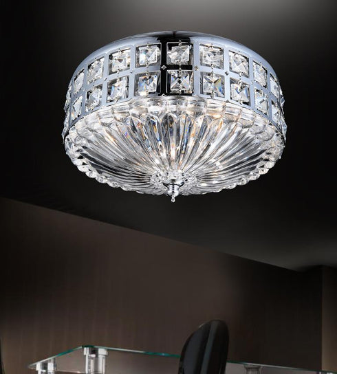 CWI Lighting Bloome 4 Light Bowl Flush Mount With Chrome Finish Model: 5039C13C
