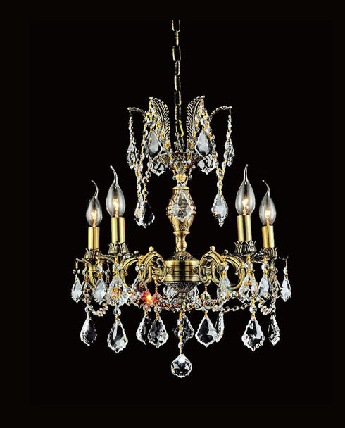CWI Lighting Brass 5 Light Up Chandelier With French Gold Finish Model: 2039P18GB-5