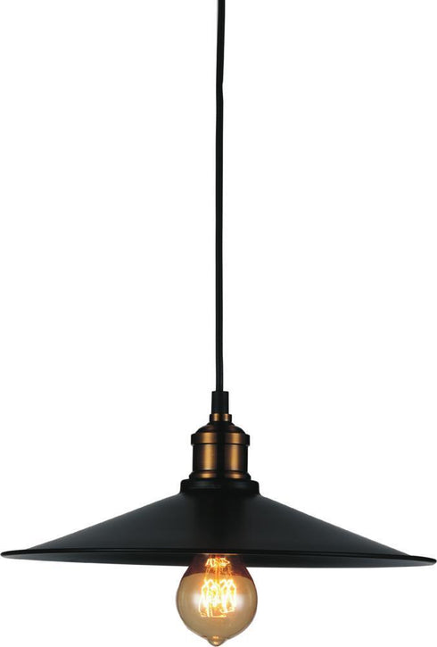 CWI Lighting Brave 1 Light Down Mini Pendant With Black Finish Model: 9605P13-1-101