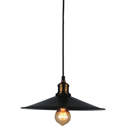 CWI Lighting Brave 1 Light Down Mini Pendant With Black Finish Model: 9605P13-1-101