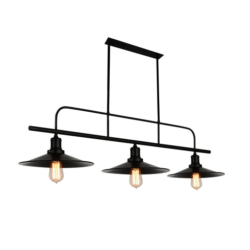 CWI Lighting Brave 3 Light Pool Table Light With Black Finish Model: 9605P46-3-101