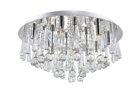 CWI Lighting Brianna 12 Light Flush Mount With Chrome Finish Model: 5035C24C-R