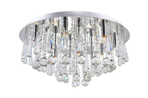 CWI Lighting Brianna 12 Light Flush Mount With Chrome Finish Model: 5035C24C-R