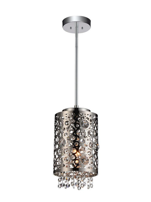 CWI Lighting Bubbles 1 Light Drum Shade Mini Pendant With Chrome Model: 5536P6ST-R