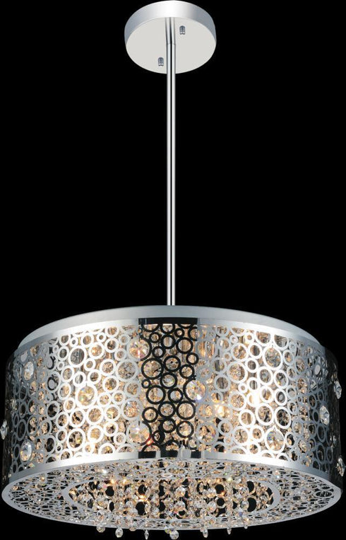 CWI Lighting Bubbles 7 Light Drum Shade Chandelier With Chrome Model: 5536P20ST