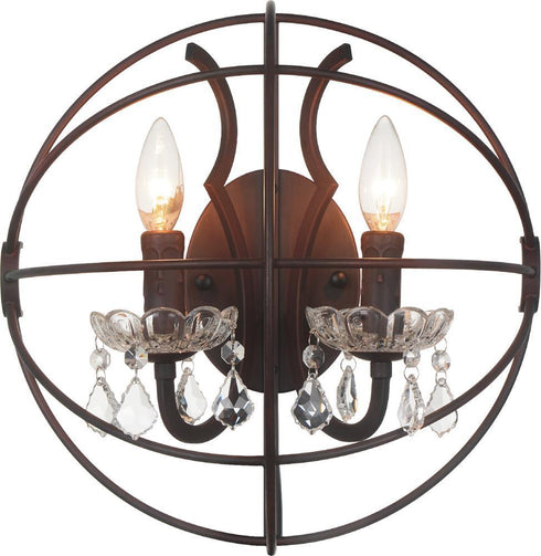 CWI Lighting Campechia 2 Light Wall Sconce With Brown Finish Model: 5465W14DB-2