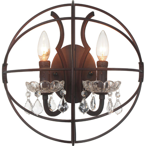CWI Lighting Campechia 2 Light Wall Sconce With Brown Finish Model: 5465W14DB-2