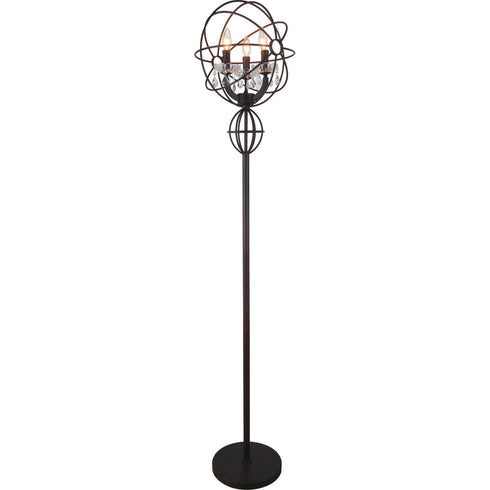CWI Lighting Campechia 3 Light Floor Lamp With Brown Finish Model: 5465F14DB-3