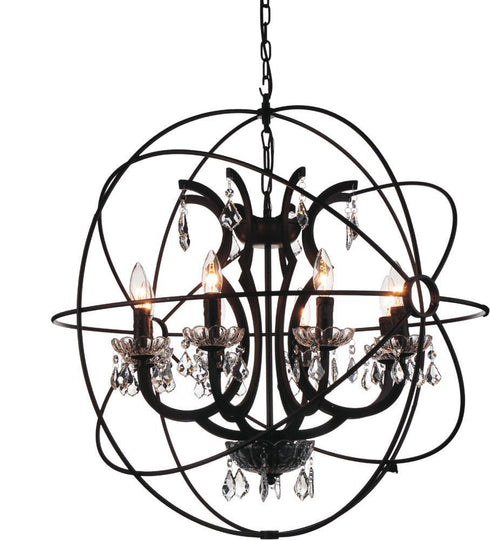 CWI Lighting Campechia 8 Light Up Chandelier With Brown Finish Model: 5465P28DB-8