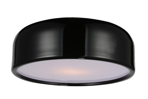 CWI Lighting Campton 3 Light Drum Shade Flush Mount With Black Model: 9688C19-3-171