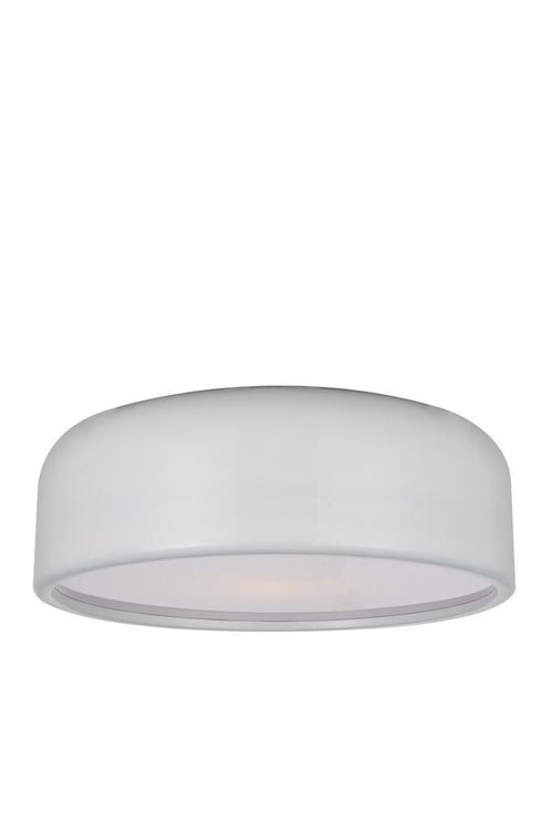 CWI Lighting Campton 3 Light Drum Shade Flush Mount With White Model: 9688C19-3-172