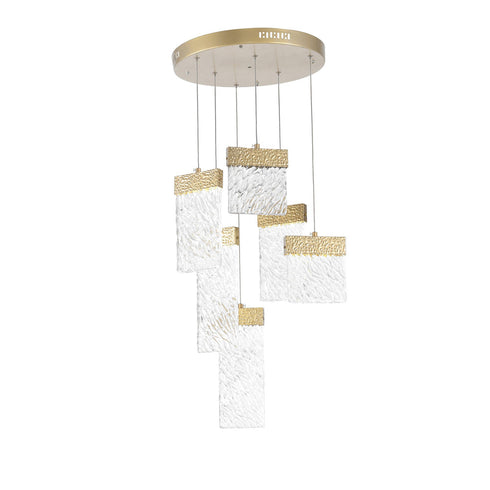 CWI Lighting Carolina LED Chandelier With Gold Leaf Finish Model: 1090P16-6-620