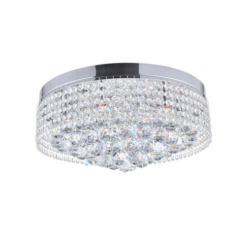CWI Lighting Cascade 8 Light Drum Shade Flush Mount With Chrome Model: 5424C18C