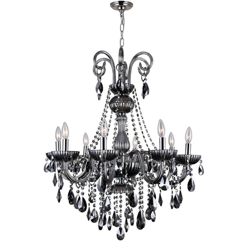 CWI Lighting Casper 8 Light Up Chandelier With Chrome Finish Model: 8393P28C-8 (SMOKE)