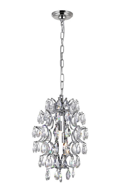 CWI Lighting Charismatic 2 Light Down Mini Pendant With Chrome Finish Model: 5011P9C-R (CLEAR)