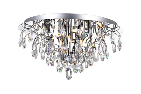 CWI Lighting Charismatic 8 Light Flush Mount With Chrome Finish Model: 5011C18C (CLEAR)