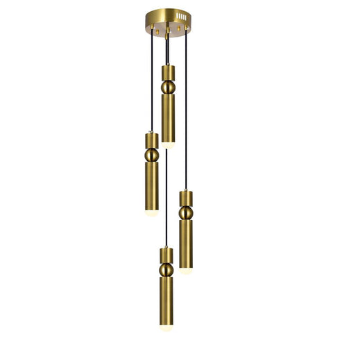 CWI Lighting Chime LED Pendant With Brass Finish Model: 1225P9-4-625