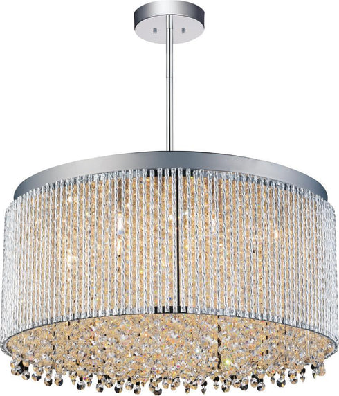 CWI Lighting Claire 12 Light Drum Shade Chandelier With Chrome Model: 5535P20C-R