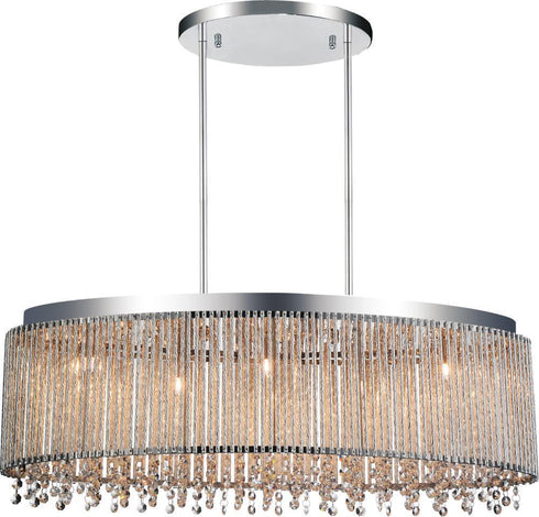 CWI Lighting Claire 5 Light Drum Shade Chandelier With Chrome Model: 5535P30C-O