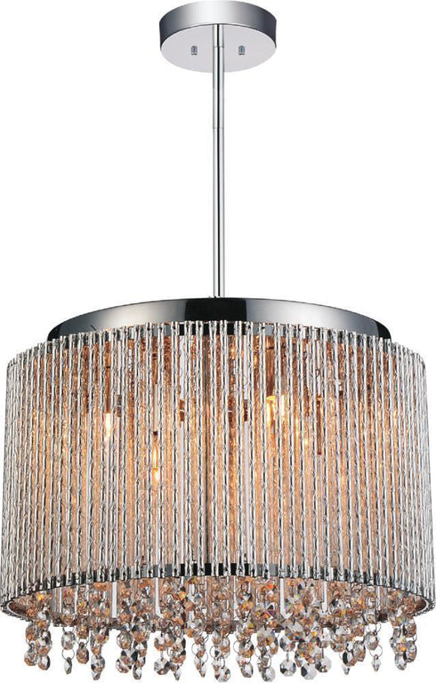 CWI Lighting Claire 6 Light Drum Shade Mini Pendant With Chrome Model: 5535P14C-R