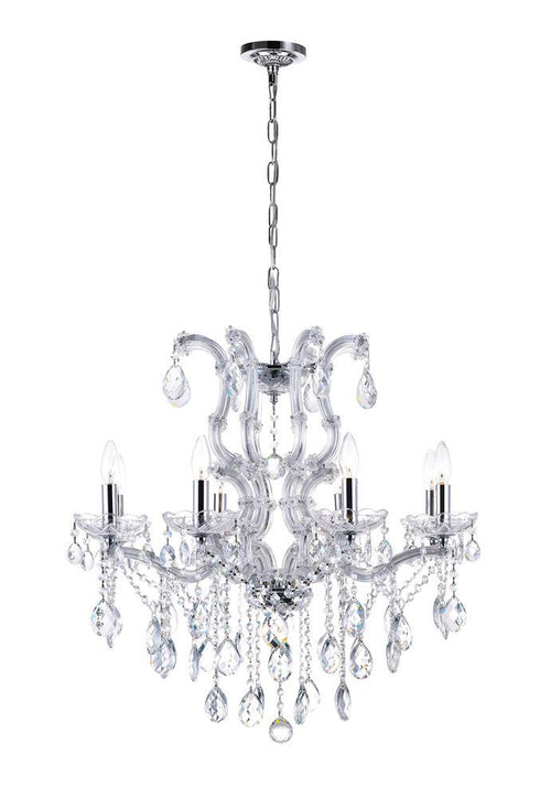 CWI Lighting Colossal 8 Light Up Chandelier With Chrome Finish Model: 8312P28C-8 (CLEAR)
