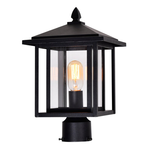 CWI Lighting Crawford 1 Light Black Outdoor Lantern Head Model: 0417PT9-1-101
