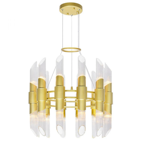 CWI Lighting Croissant 24 Light Chandelier With Satin Gold Finish Model: 1269P24-24-602