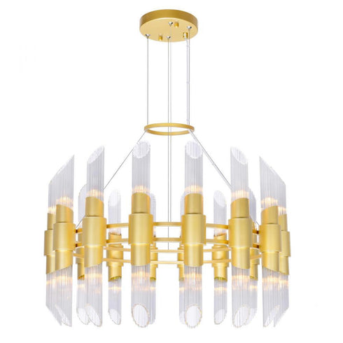 CWI Lighting Croissant 32 Light Chandelier With Satin Gold Finish Model: 1269P32-32-602